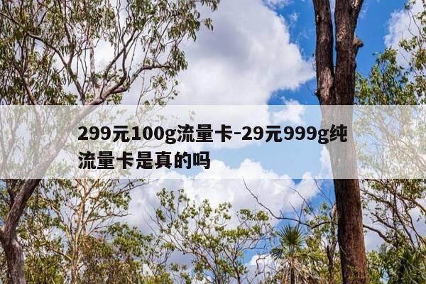 299元100g流量卡-29元999g纯流量卡是真的吗-第1张图片-优惠活动网 299元100g流量卡-29元999g纯流量卡是真的吗-第1张图片-优惠活动网