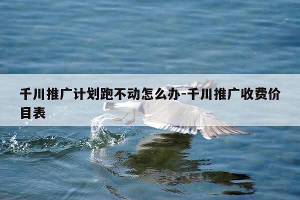 千川推广计划跑不动怎么办-千川推广收费价目表-第1张图片-优惠活动网