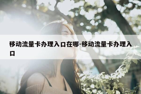 移动流量卡办理入口在哪-移动流量卡办理入口-第1张图片-优惠活动网