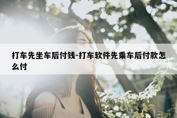 打车先坐车后付钱-打车软件先乘车后付款怎么付-第1张图片-优惠活动网 打车先坐车后付钱-打车软件先乘车后付款怎么付-第1张图片-优惠活动网
