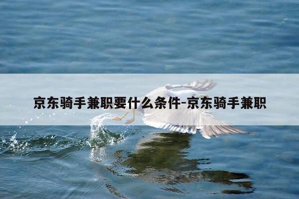 京东骑手兼职要什么条件-京东骑手兼职-第1张图片-优惠活动网