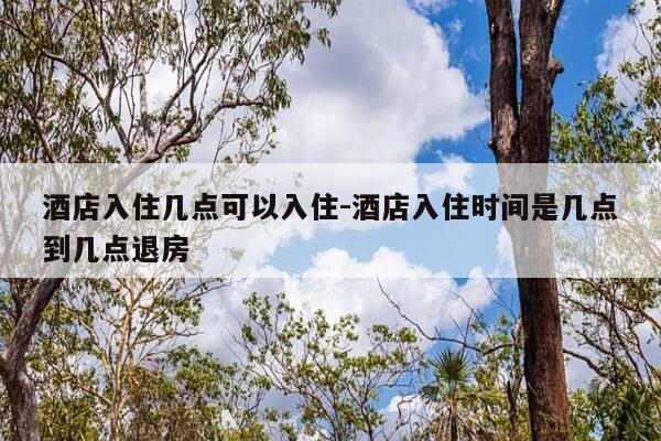 酒店入住几点可以入住-酒店入住时间是几点到几点退房-第1张图片-优惠活动网