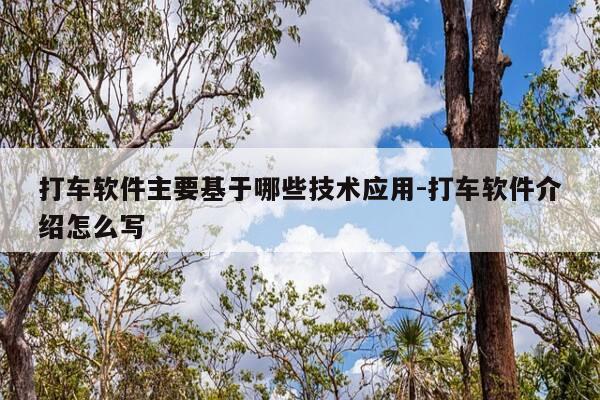 打车软件主要基于哪些技术应用-打车软件介绍怎么写-第1张图片-优惠活动网
