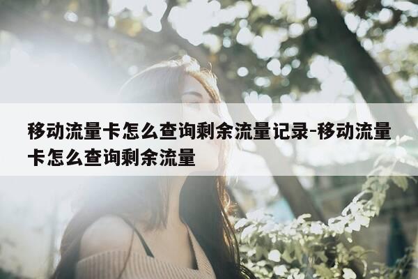 移动流量卡怎么查询剩余流量记录-移动流量卡怎么查询剩余流量-第1张图片-优惠活动网