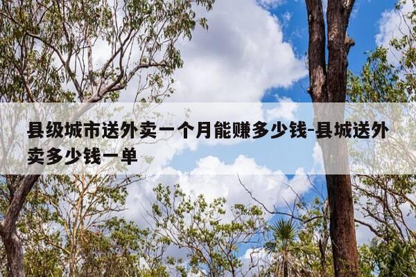 县级城市送外卖一个月能赚多少钱-县城送外卖多少钱一单-第1张图片-优惠活动网
