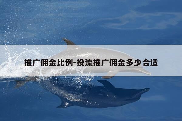 推广佣金比例-投流推广佣金多少合适-第1张图片-优惠活动网