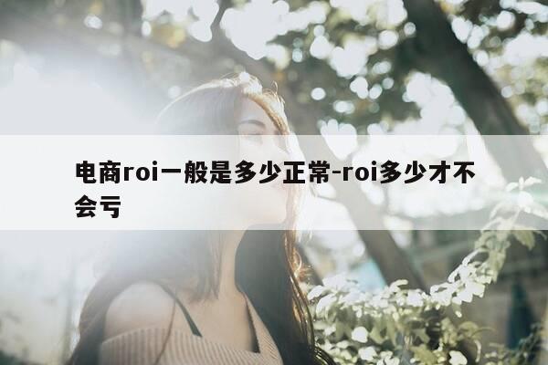 电商roi一般是多少正常-roi多少才不会亏-第1张图片-优惠活动网