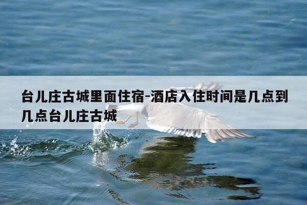 台儿庄古城里面住宿-酒店入住时间是几点到几点台儿庄古城-第1张图片-优惠活动网