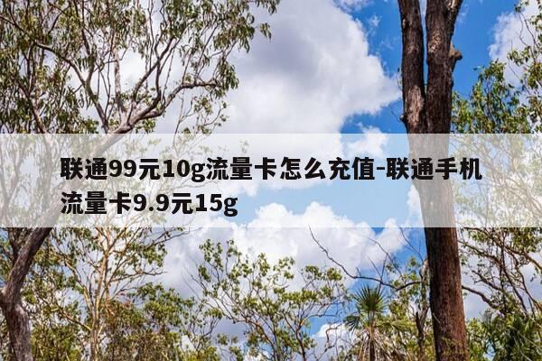 联通99元10g流量卡怎么充值-联通手机流量卡9.9元15g-第1张图片-优惠活动网