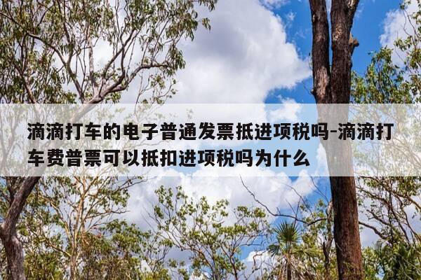 滴滴打车的电子普通发票抵进项税吗-滴滴打车费普票可以抵扣进项税吗为什么-第1张图片-优惠活动网 滴滴打车的电子普通发票抵进项税吗-滴滴打车费普票可以抵扣进项税吗为什么-第1张图片-优惠活动网