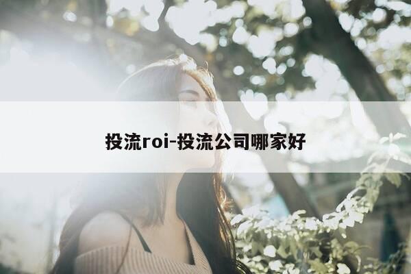 投流roi-投流公司哪家好-第1张图片-优惠活动网