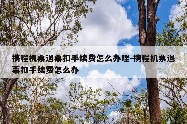 携程机票退票扣手续费怎么办理-携程机票退票扣手续费怎么办-第1张图片-优惠活动网