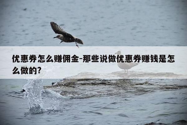 优惠券怎么赚佣金-那些说做优惠券赚钱是怎么做的?-第1张图片-优惠活动网