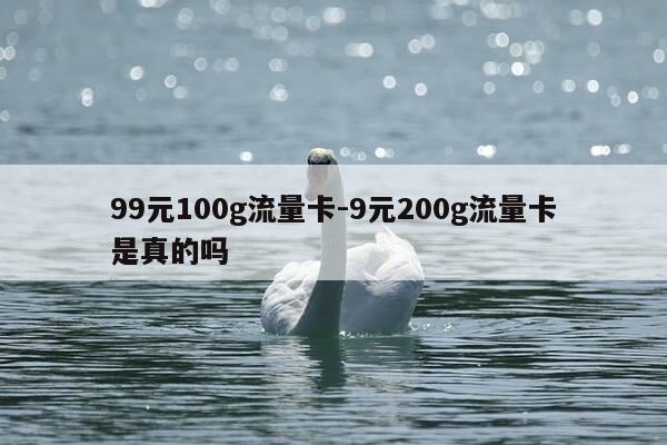 99元100g流量卡-9元200g流量卡是真的吗-第1张图片-优惠活动网