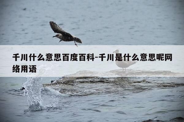 千川什么意思百度百科-千川是什么意思呢网络用语-第1张图片-优惠活动网 千川什么意思百度百科-千川是什么意思呢网络用语-第1张图片-优惠活动网