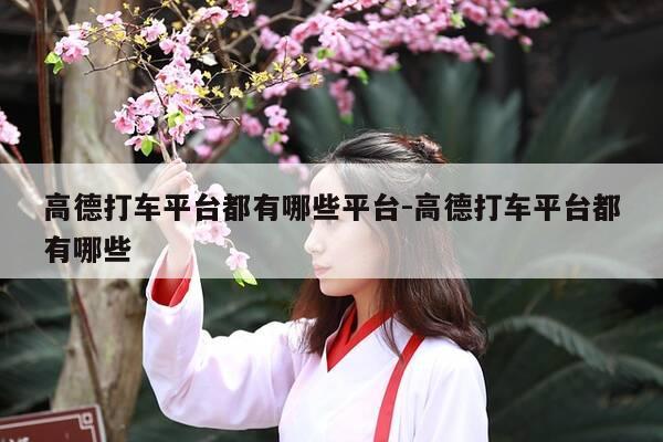 高德打车平台都有哪些平台-高德打车平台都有哪些-第1张图片-优惠活动网