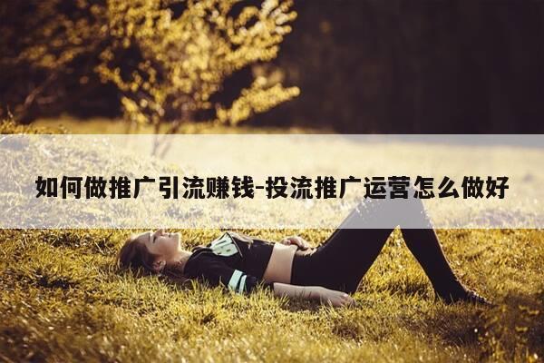 如何做推广引流赚钱-投流推广运营怎么做好-第1张图片-优惠活动网