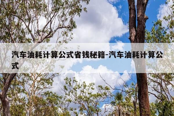 汽车油耗计算公式省钱秘籍-汽车油耗计算公式-第1张图片-优惠活动网