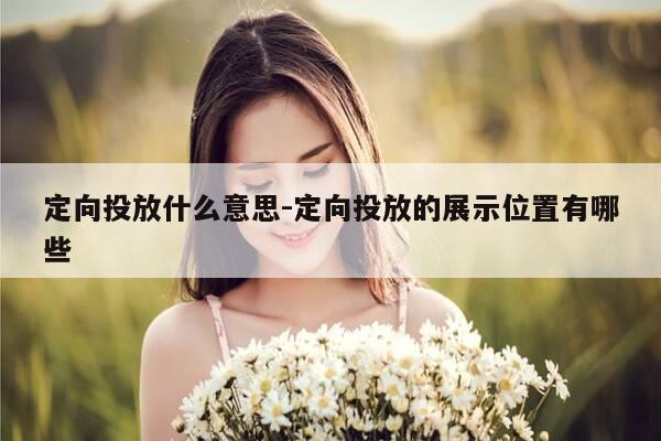 定向投放什么意思-定向投放的展示位置有哪些-第1张图片-优惠活动网