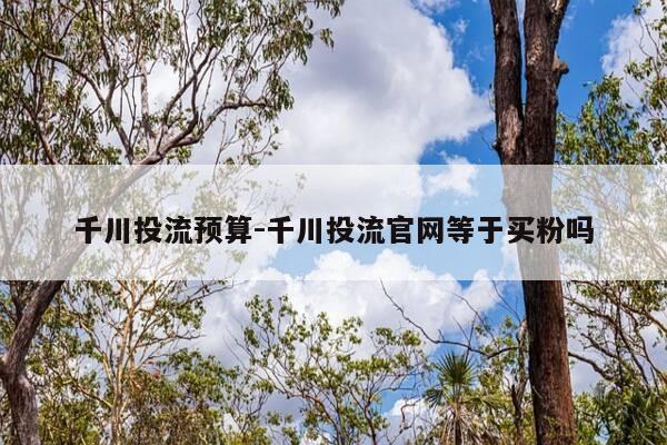 千川投流预算-千川投流官网等于买粉吗-第1张图片-优惠活动网