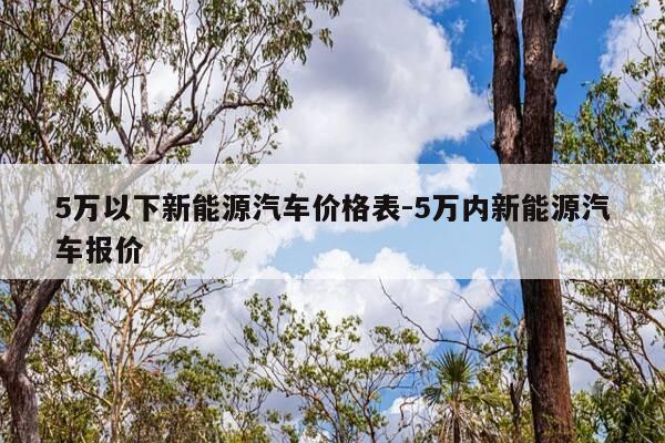5万以下新能源汽车价格表-5万内新能源汽车报价-第1张图片-优惠活动网