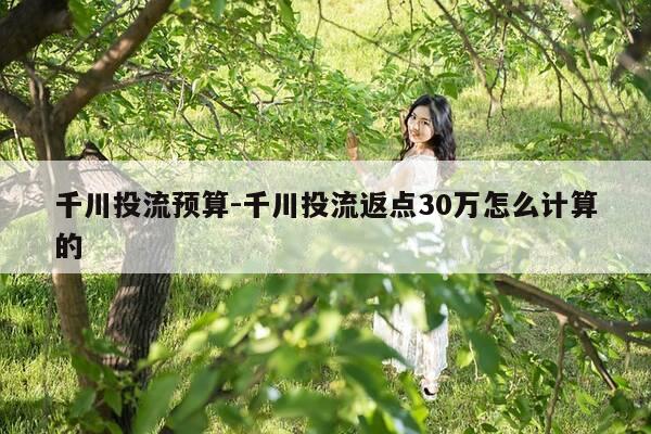 千川投流预算-千川投流返点30万怎么计算的-第1张图片-优惠活动网
