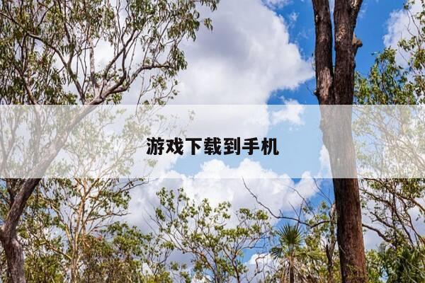 游戏下载到手机-第1张图片-优惠活动网