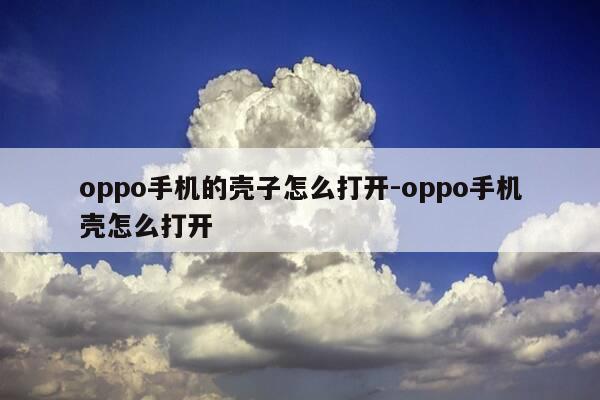 oppo手机的壳子怎么打开-oppo手机壳怎么打开-第1张图片-优惠活动网