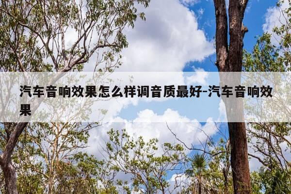 汽车音响效果怎么样调音质最好-汽车音响效果-第1张图片-优惠活动网