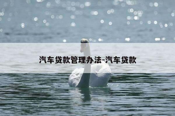 汽车贷款管理办法-汽车贷款-第1张图片-优惠活动网