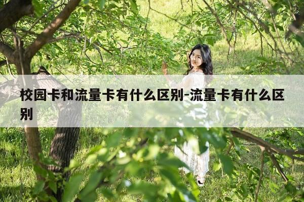 校园卡和流量卡有什么区别-流量卡有什么区别-第1张图片-优惠活动网