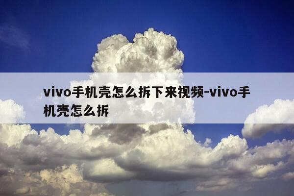 vivo手机壳怎么拆下来视频-vivo手机壳怎么拆-第1张图片-优惠活动网