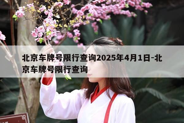 北京车牌号限行查询2025年4月1日-北京车牌号限行查询-第1张图片-优惠活动网