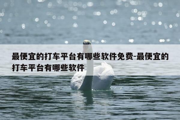最便宜的打车平台有哪些软件免费-最便宜的打车平台有哪些软件-第1张图片-优惠活动网