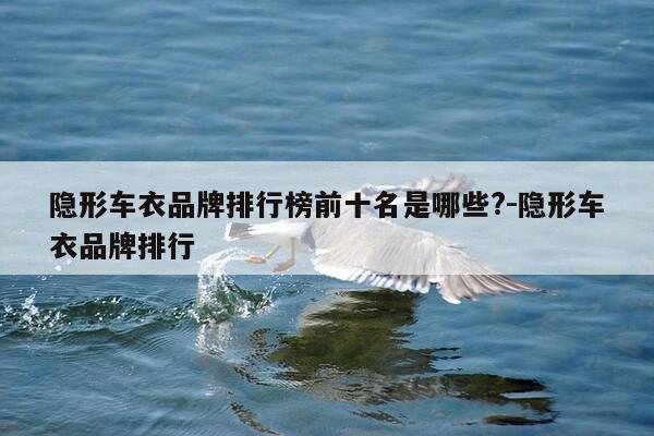 隐形车衣品牌排行榜前十名是哪些?-隐形车衣品牌排行-第1张图片-优惠活动网