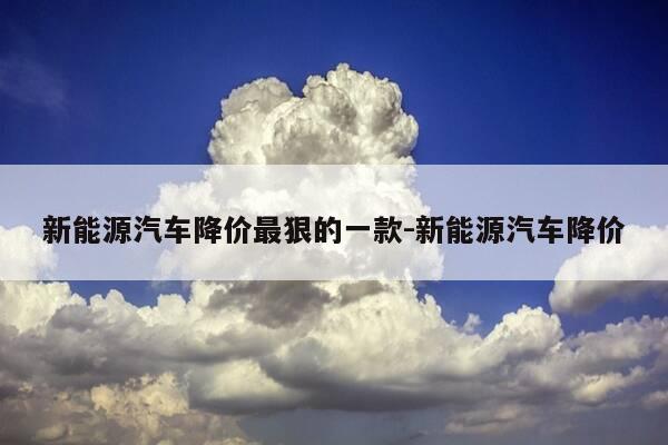 新能源汽车降价最狠的一款-新能源汽车降价-第1张图片-优惠活动网 新能源汽车降价最狠的一款-新能源汽车降价-第1张图片-优惠活动网