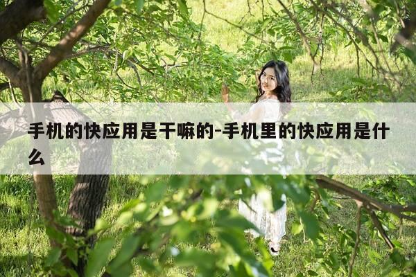 手机的快应用是干嘛的-手机里的快应用是什么-第1张图片-优惠活动网 手机的快应用是干嘛的-手机里的快应用是什么-第1张图片-优惠活动网