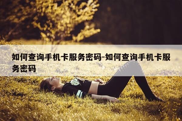 如何查询手机卡服务密码-如何查询手机卡服务密码-第1张图片-优惠活动网 如何查询手机卡服务密码-如何查询手机卡服务密码-第1张图片-优惠活动网
