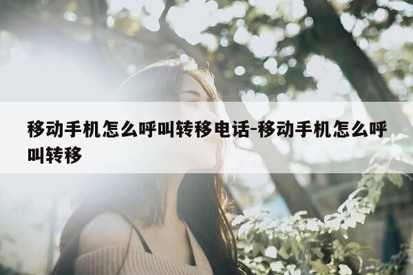移动手机怎么呼叫转移电话-移动手机怎么呼叫转移-第1张图片-优惠活动网 移动手机怎么呼叫转移电话-移动手机怎么呼叫转移-第1张图片-优惠活动网