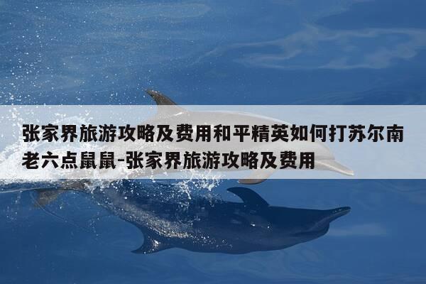 张家界旅游攻略及费用和平精英如何打苏尔南老六点鼠鼠-张家界旅游攻略及费用-第1张图片-优惠活动网