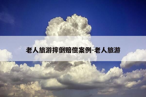 老人旅游摔倒赔偿案例-老人旅游-第1张图片-优惠活动网