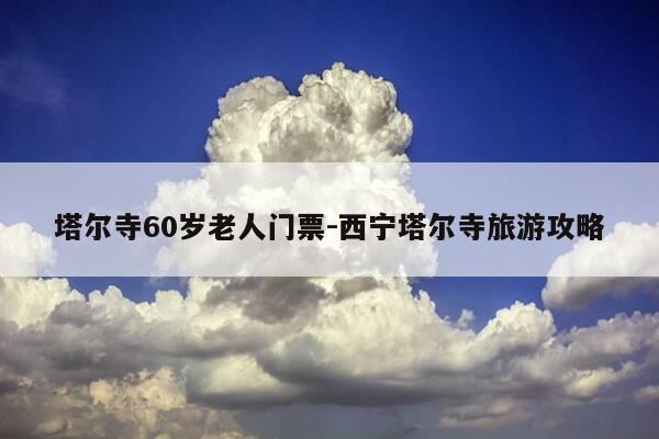 塔尔寺60岁老人门票-西宁塔尔寺旅游攻略-第1张图片-优惠活动网