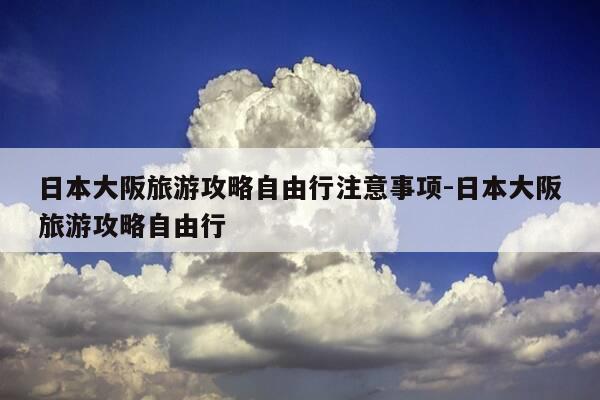 日本大阪旅游攻略自由行注意事项-日本大阪旅游攻略自由行-第1张图片-优惠活动网 日本大阪旅游攻略自由行注意事项-日本大阪旅游攻略自由行-第1张图片-优惠活动网