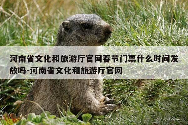河南省文化和旅游厅官网春节门票什么时间发放吗-河南省文化和旅游厅官网-第1张图片-优惠活动网