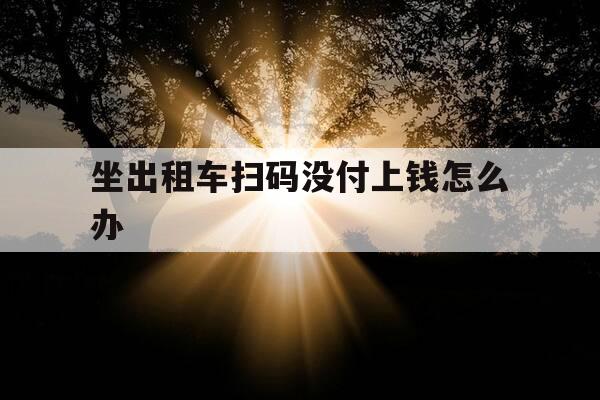 坐出租车扫码没付上钱怎么办-12328可以查找出租车司机吗-第1张图片-优惠活动网