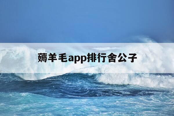 薅羊毛app排行舍公子-薅羊毛app排行怎么赚钱-第1张图片-优惠活动网