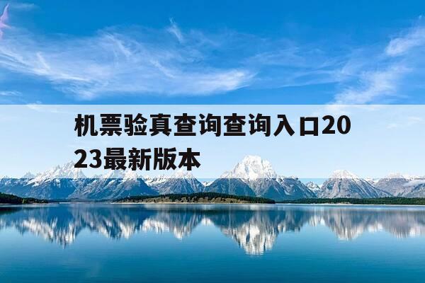机票验真查询查询入口2023最新版本-机票验证真伪查询官网-第1张图片-优惠活动网