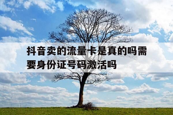 抖音卖的流量卡是真的吗需要身份证号码激活吗--第1张图片-优惠活动网