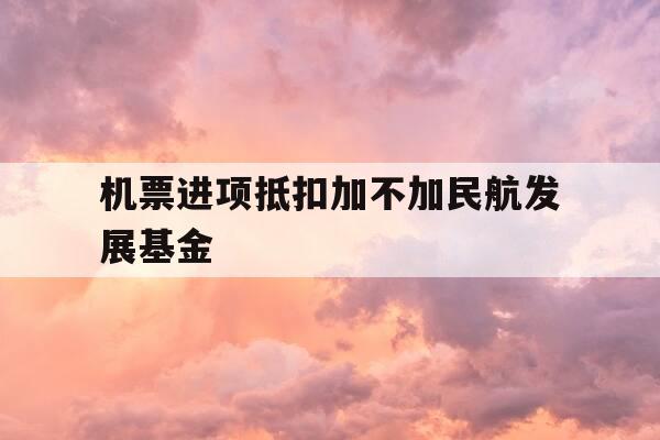 机票进项抵扣加不加民航发展基金-飞机票进项抵扣包括民航发展基金-第1张图片-优惠活动网