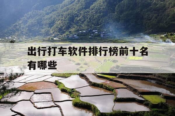 出行打车软件排行榜前十名有哪些-打车软件排行榜前十名知乎-第1张图片-优惠活动网